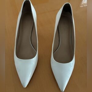 Franco Sarto White Pointed patent Toe Heels